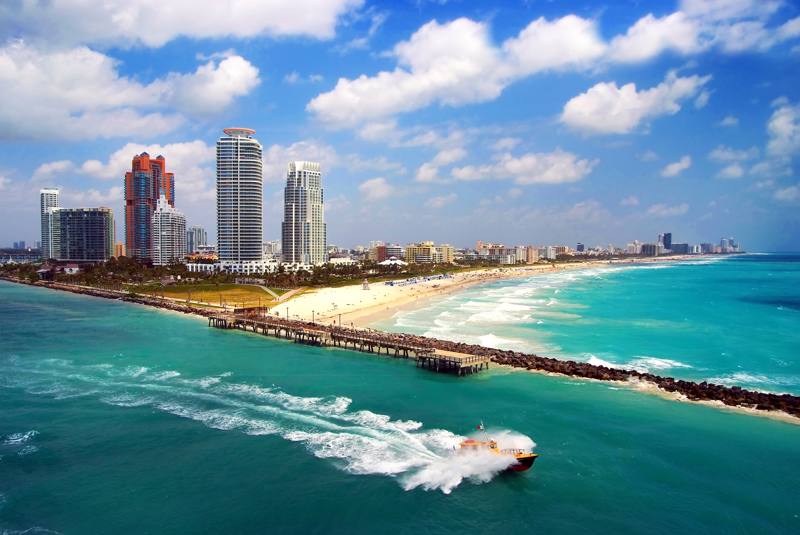 Stati Uniti - Miami Vista aerea della spiaggia