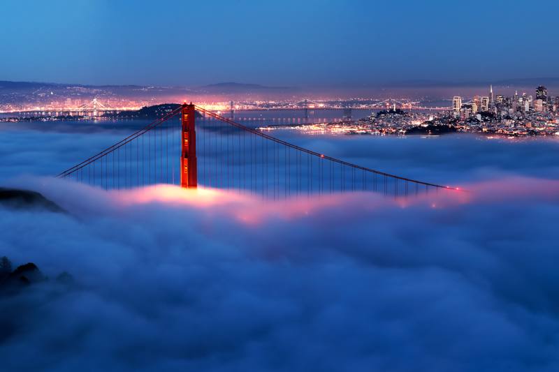 Stati Uniti - San Francisco Il  Golden Gate di notte 