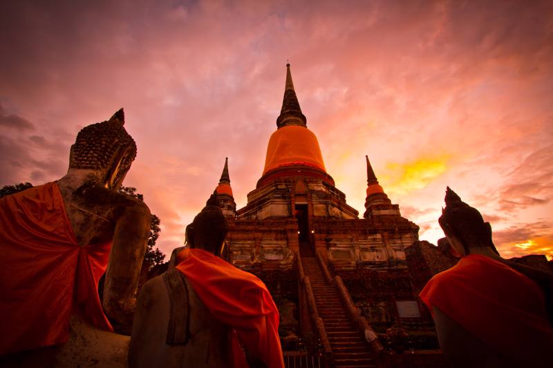 Ayutthaya - Tempio di Buddha al tramonto