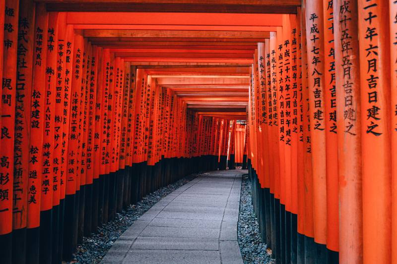 Giappone  - Kyoto - Santuario di Fushimi Inari-taisha torii