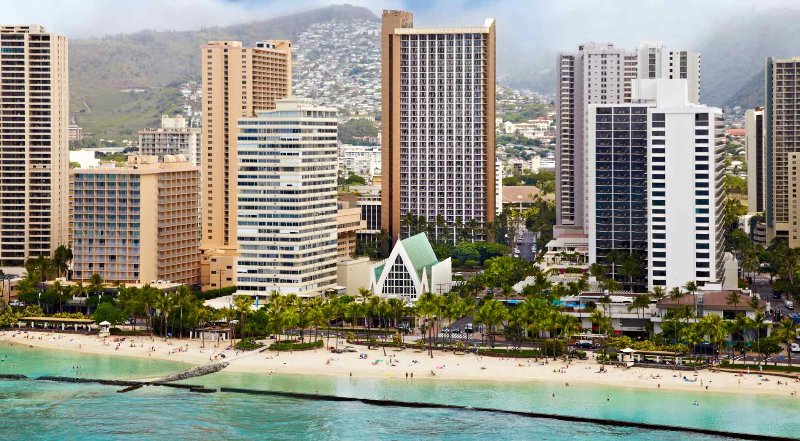 Stati Uniti  - Oahu-Waikiki Hilton Waikiki Beach - Aerea