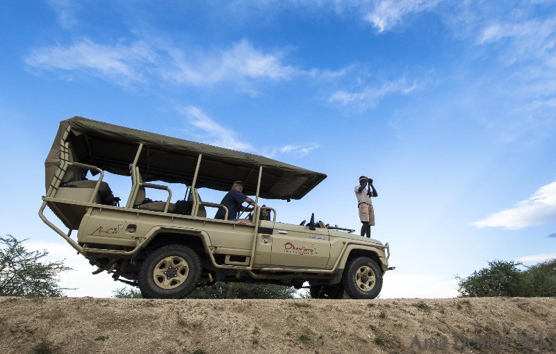 Namibia  - Otjiwarongo - Okonjima Plains Camp - tracker sulla 4x4